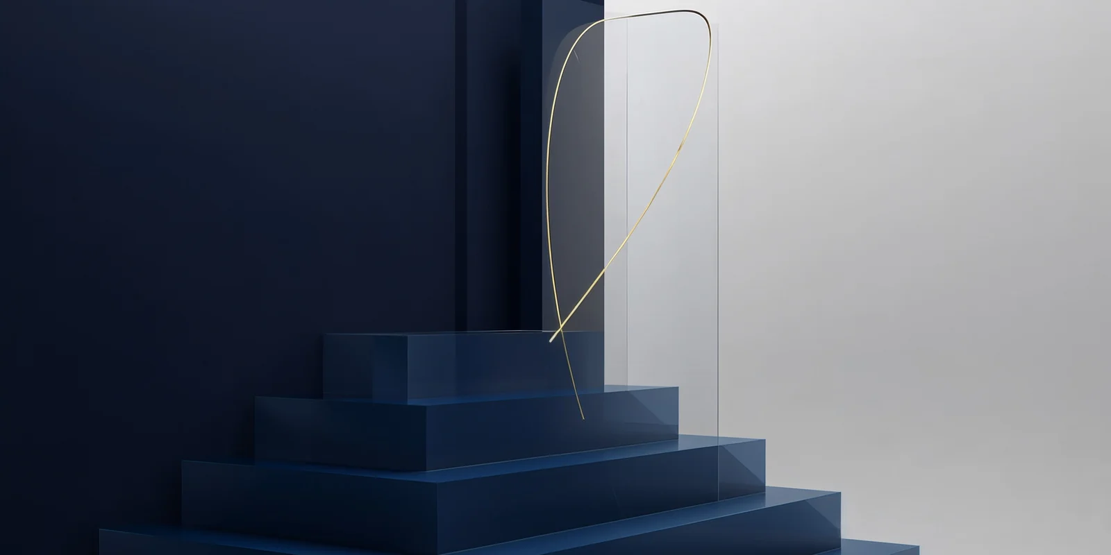 Cittago editorial illustration: rising steps followed by a thin gold line, the cost climbing towards the target