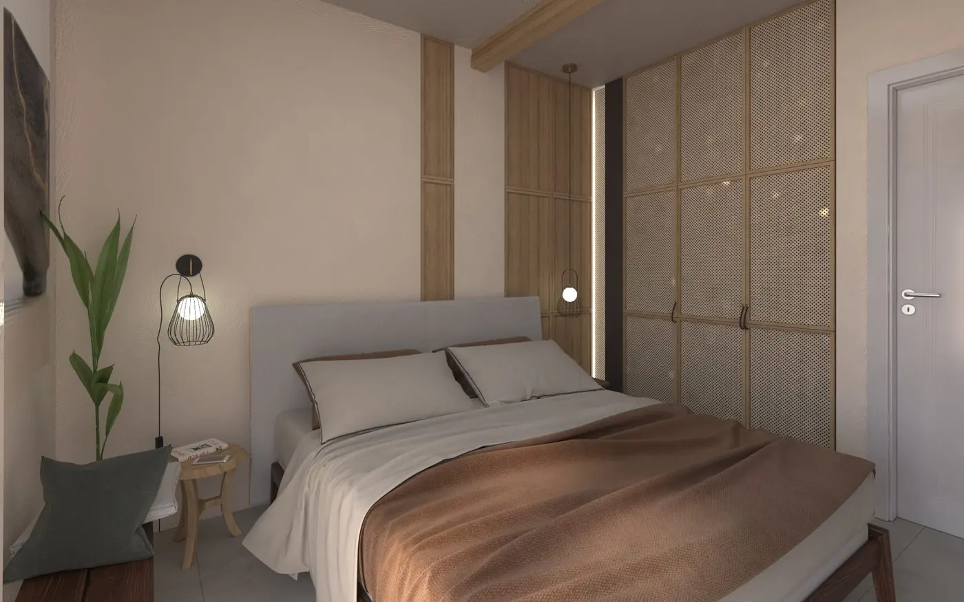 Render di una camera da letto Ela Home