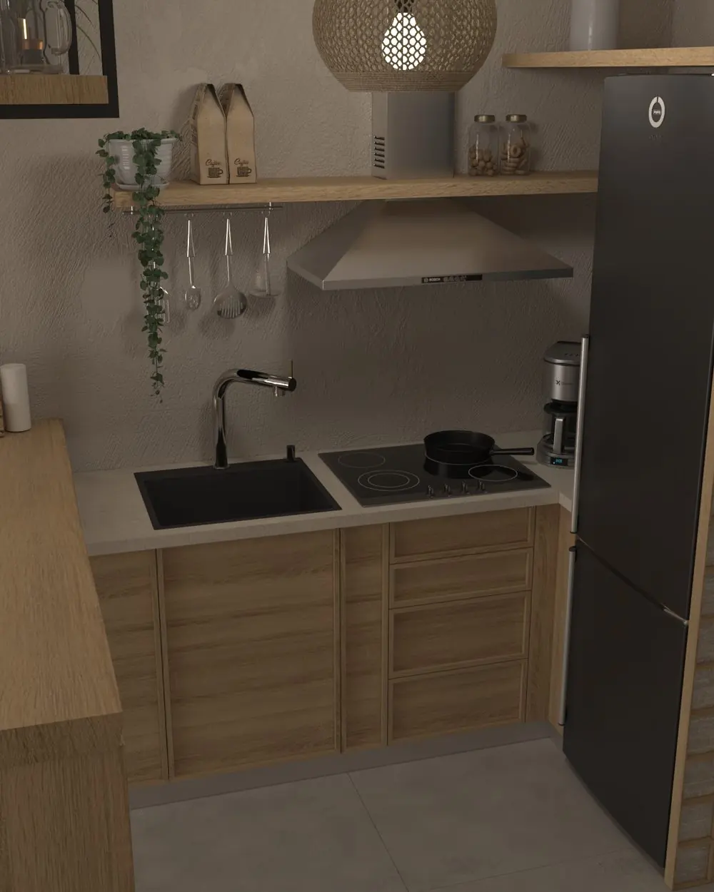 Render della cucina Ela Home